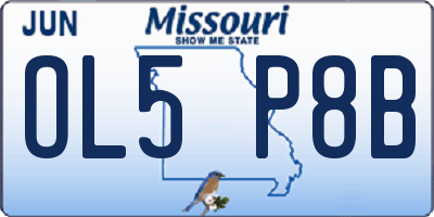 MO license plate OL5P8B