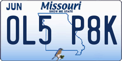 MO license plate OL5P8K