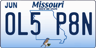 MO license plate OL5P8N