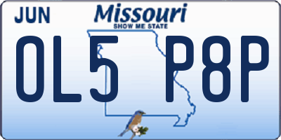 MO license plate OL5P8P
