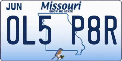 MO license plate OL5P8R