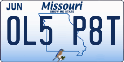MO license plate OL5P8T
