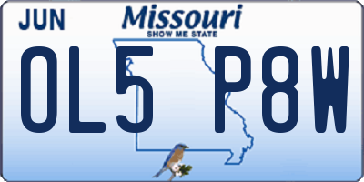MO license plate OL5P8W
