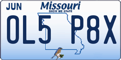 MO license plate OL5P8X