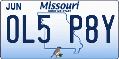 MO license plate OL5P8Y