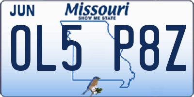MO license plate OL5P8Z