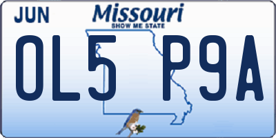 MO license plate OL5P9A