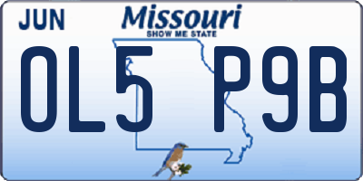 MO license plate OL5P9B