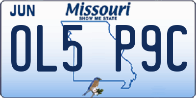 MO license plate OL5P9C
