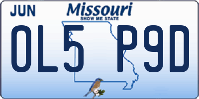 MO license plate OL5P9D