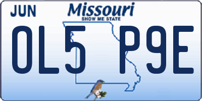 MO license plate OL5P9E