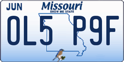 MO license plate OL5P9F