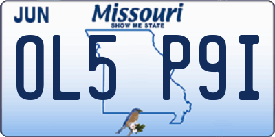 MO license plate OL5P9I