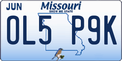 MO license plate OL5P9K