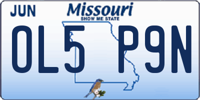 MO license plate OL5P9N