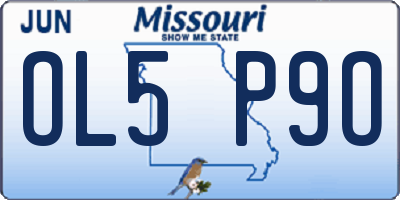 MO license plate OL5P9O