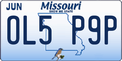 MO license plate OL5P9P