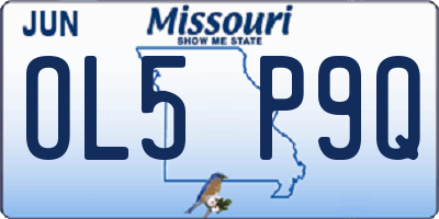 MO license plate OL5P9Q
