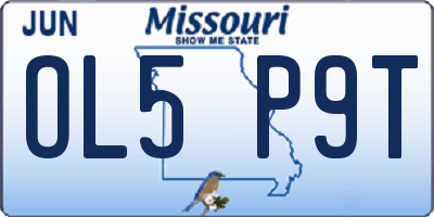 MO license plate OL5P9T