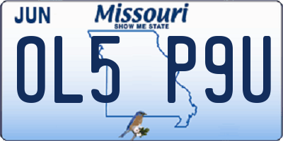 MO license plate OL5P9U