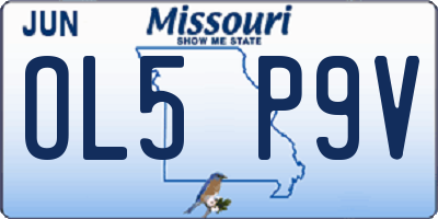 MO license plate OL5P9V