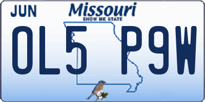 MO license plate OL5P9W