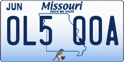 MO license plate OL5Q0A