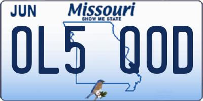 MO license plate OL5Q0D