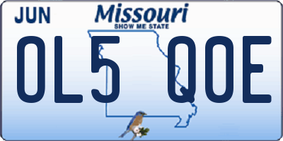MO license plate OL5Q0E