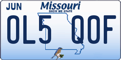 MO license plate OL5Q0F