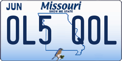 MO license plate OL5Q0L