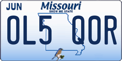 MO license plate OL5Q0R
