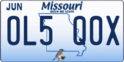MO license plate OL5Q0X