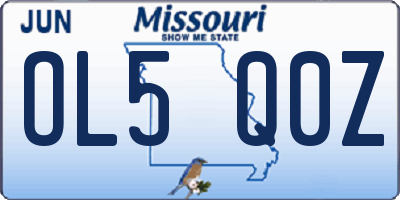 MO license plate OL5Q0Z