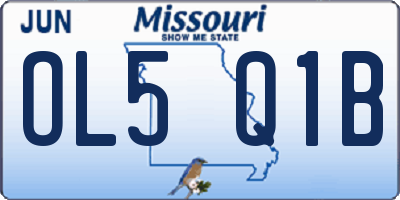 MO license plate OL5Q1B