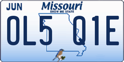 MO license plate OL5Q1E