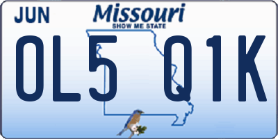 MO license plate OL5Q1K