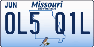 MO license plate OL5Q1L