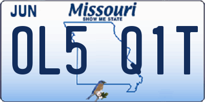 MO license plate OL5Q1T
