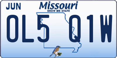 MO license plate OL5Q1W