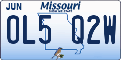 MO license plate OL5Q2W