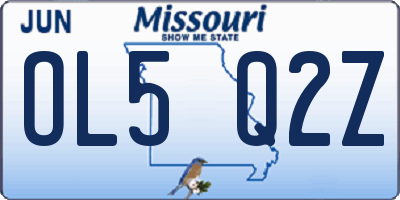 MO license plate OL5Q2Z