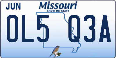 MO license plate OL5Q3A