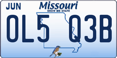 MO license plate OL5Q3B