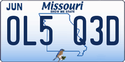 MO license plate OL5Q3D