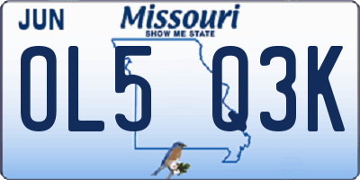 MO license plate OL5Q3K