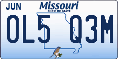 MO license plate OL5Q3M