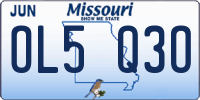 MO license plate OL5Q3O