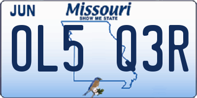 MO license plate OL5Q3R