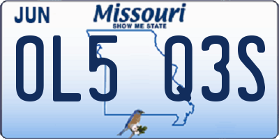 MO license plate OL5Q3S